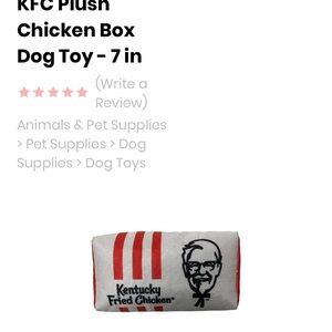 KFC-Branded Plush Chicken Box Dog Toy – White & Red & soda cup plush crinkle nwt